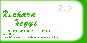 richard hegyi business card