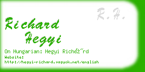 richard hegyi business card